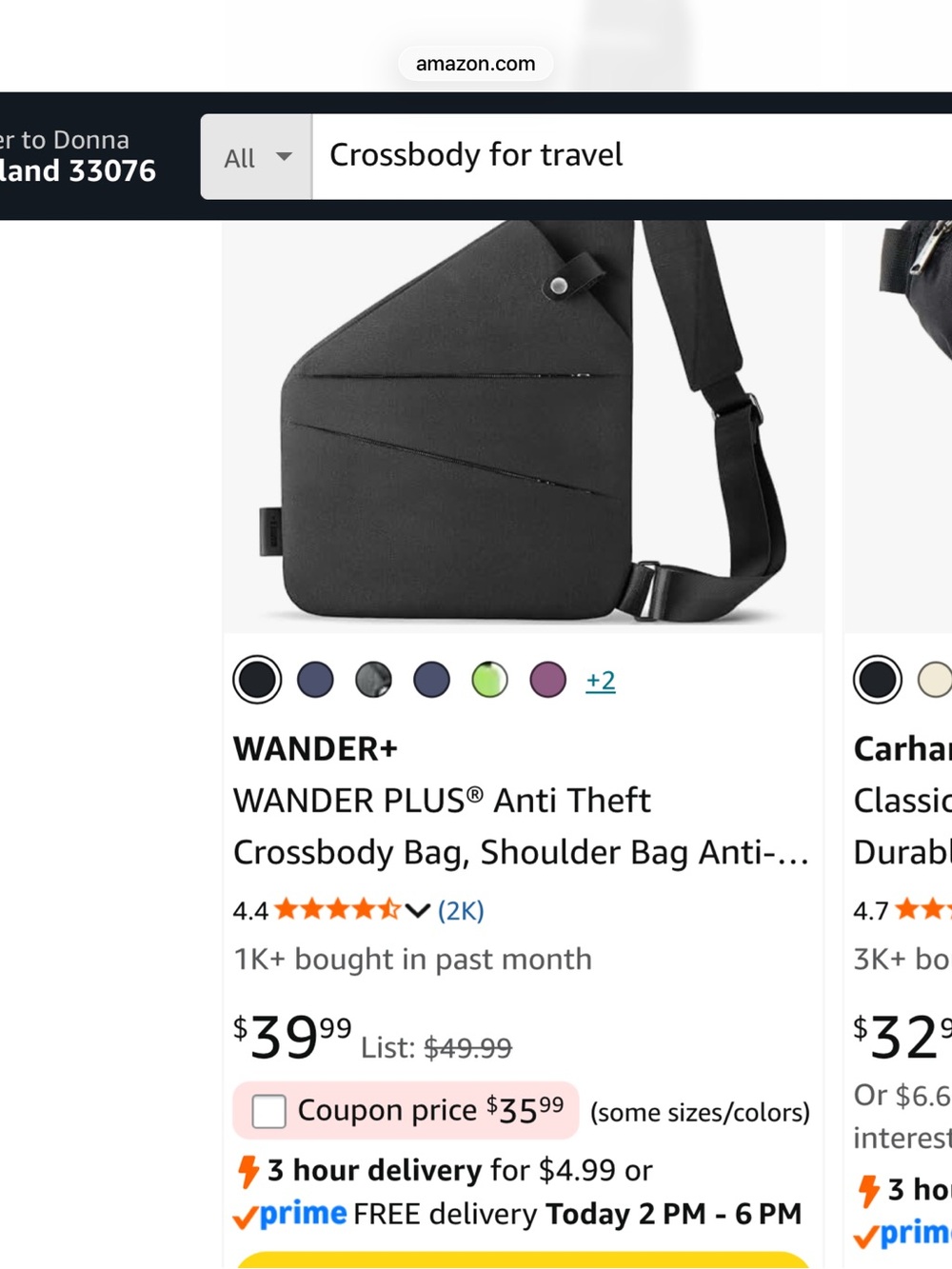 Wanderlust Black Triangle Sling Bag with Silver Hardware Used for 5 days! - Picture 6 of 6
